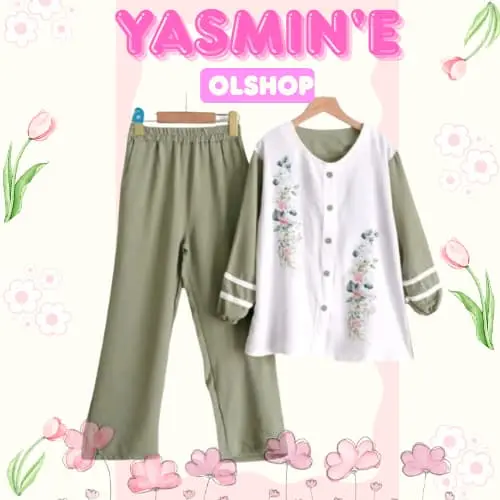 FLOWERS SET KIDS setelan anak viral bahan crinkle airflow setelan anak kekinian+sablon dtf