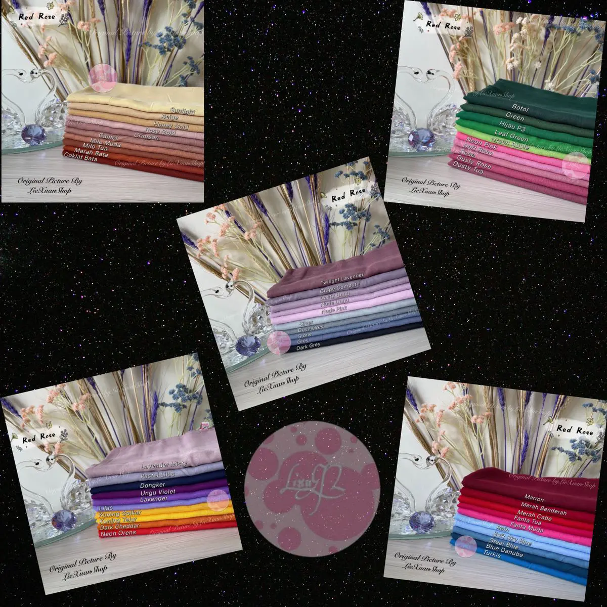 Kerudung Paris Polos Segi Empat Murah Red Rose ORY