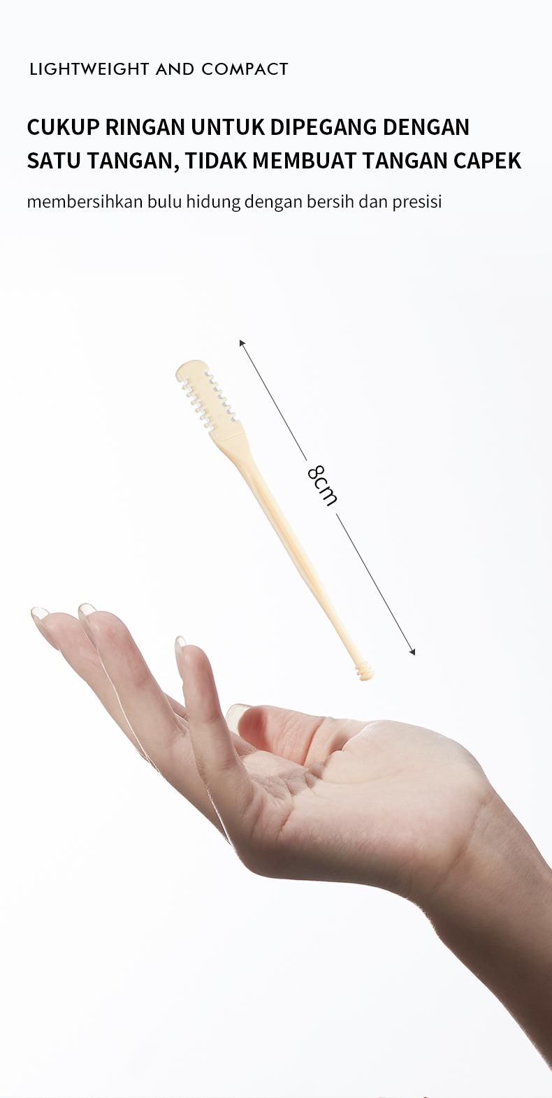 GECOMO Pemotong Bulu Hidung Manual Kepala Ganda 2-in-1, Mudah & Bersih, Putar Sekali Langsung Rapi