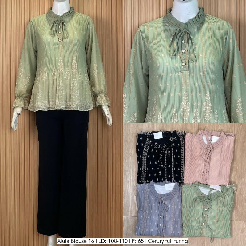 Product Introduction of Meijiwang Top atasan Kemeja blouse wanita plisket motif ceruty korean style by meijiwang / Atasan Ceruty Motif Wanita Terbaru / Blouse Ceruty Plisket Panjang Dewasa etnik Busui 7
