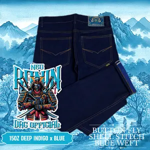 DAC DENIM Weft Series Neo Ronin 15 Oz Raw Denim Deep Indigo x Blue Weft Sanforized New Artickel Button Fly Shellstich