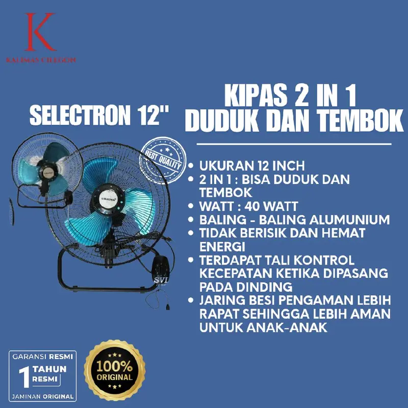 KIPAS ANGIN TORNADO TYPHOON MEJA + DINDING SELECTRON Fan 0