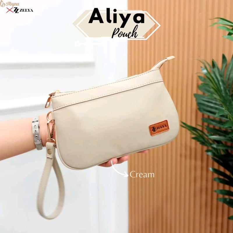(ZELYA) ALIYA BY ZELYA, Dompet wanita muat hp, 2 ruang resleting, dompet panjang Kulit, multifungsi Hitam dompet Anti Gores Chic Clutches & Wristlets 2
