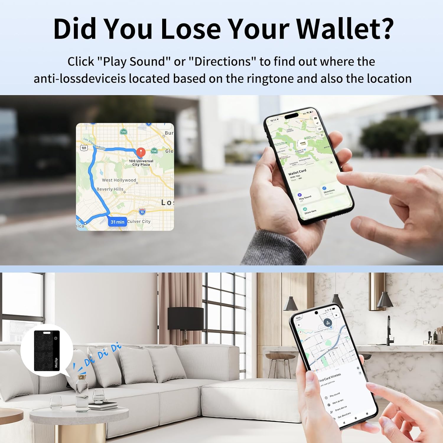 Anti Lost Smart Card Wallet Tracker | Kartu Pintar Pelacak Dompet Anti Hilang Find My iOS Android Micflip