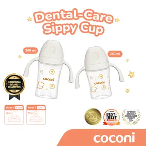 COCONI Dental-Care Sippy Cup | 240ml 300ml | Botol Minum Anak Bayi Dengan Pemberat Spout Straw BPA FREE
