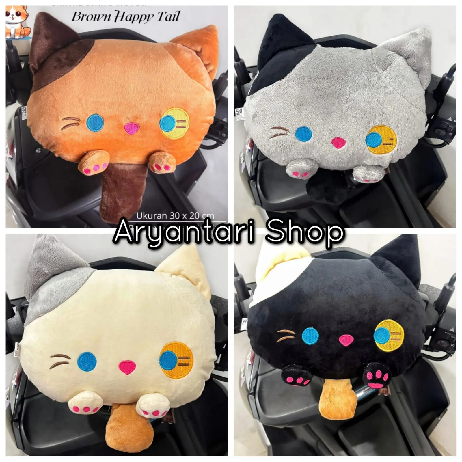 Bantal Stang Motor Anak HAPPY TAIL HAPPY CAT SMILING CAT SNI Premium