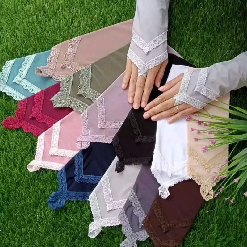 Manset Tangan Jersey Renda / Manset Tangan Umroh / Manset Tangan cincin Renda / Handsock