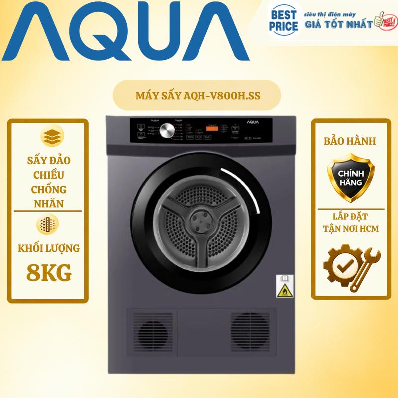 AQH-V800H(SS) | Máy sấy quần áo thông hơi Aqua AQH-V800H.SS - 8kg