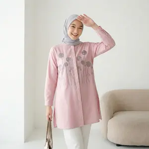 Tunik Bordir Wanita casual Simple mat Oxford Candy