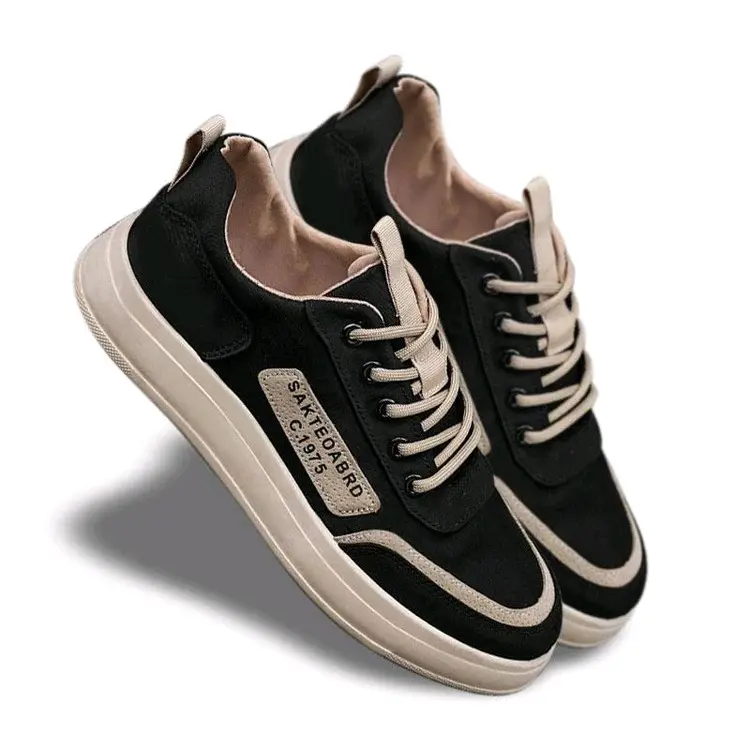 promo diskon sepatu sneakers kasual pria sepatu pesta kerja kuliah sekolah ngantor ngampus kekinian jalan harian murah hits viral Shoes Snekers Casual Hitam Sport Black SK Putih