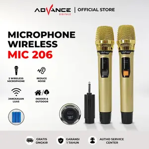Advance Microphone Double Wireless MIC-206 Mic Mikrofon