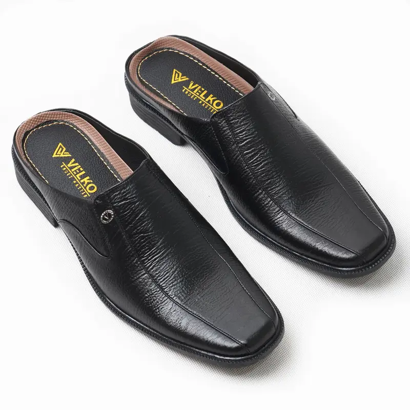 Sepatu Slop Bustong Kulit Sapi Asli Original Velko Shoes Pria Sendal sepatu sandal kulit asli 0