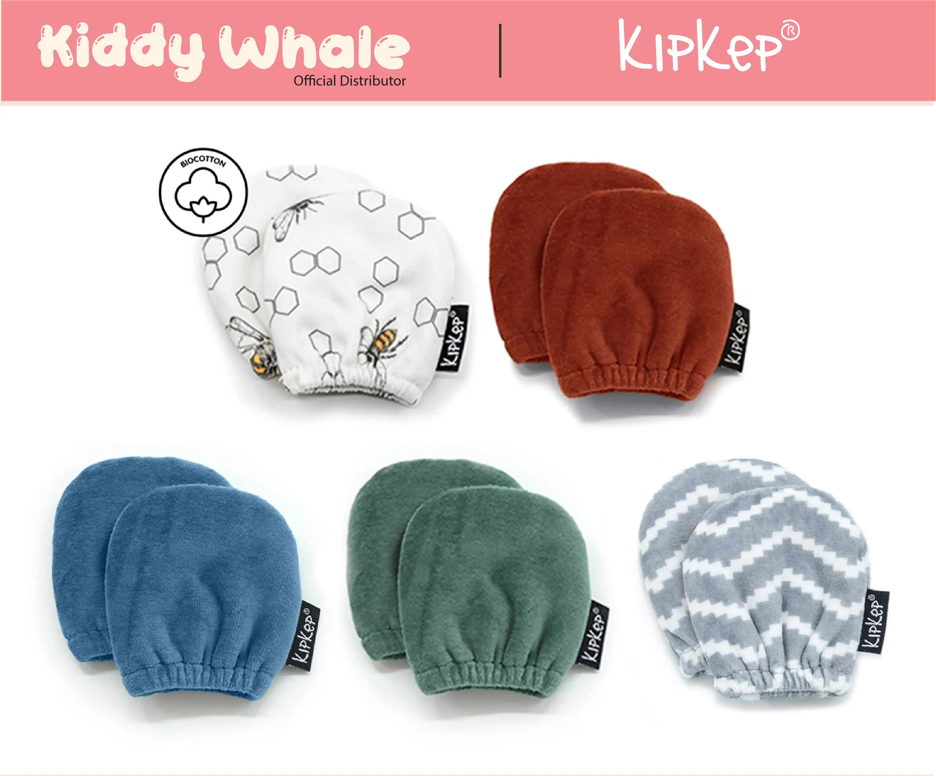 KipKep Scratch-Free, Blind Stitch Mittens for Babies, Dutch Design