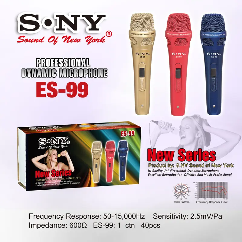 S. NY SOUND OF NEW YORK MIC KABEL MICROPHONE CABLE ES-99 MIKROFON KARAOKE 6