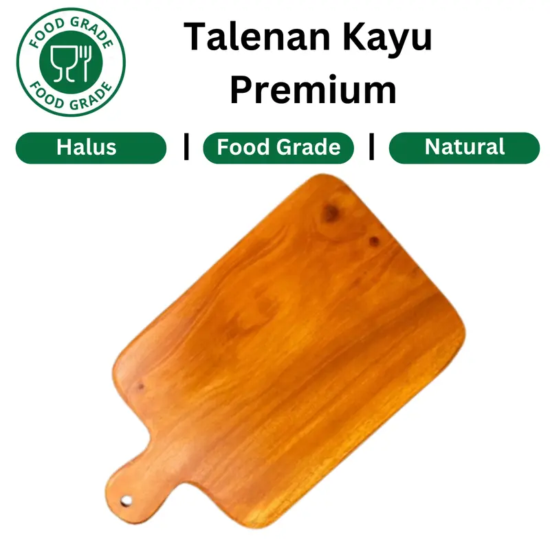 Talenan Kayu Jati/Mahoni 34x20 Tanpa Sambungan dengan Cantolan Atas - Alat, Dapur 1