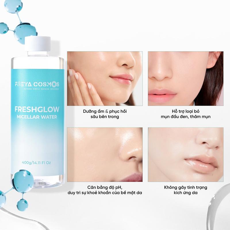 Product Introduction of [Live] Nước Tẩy Trang Phục Hồi, Cấp Ẩm - Freya Cosmos FreshGlow Micellar Water -  Mỹ Phẩm Trang Điểm Cosmetic 5