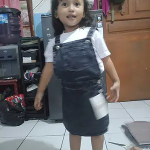 Overall Rok Celana Jeans Anak Perempuan Usia 1-7 Tahun - Jumpsuit Romper Denim Anak Cewe