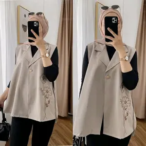 Larissa Vest Jasmine bahan semiwol Rompi Atasan Wanita Casual