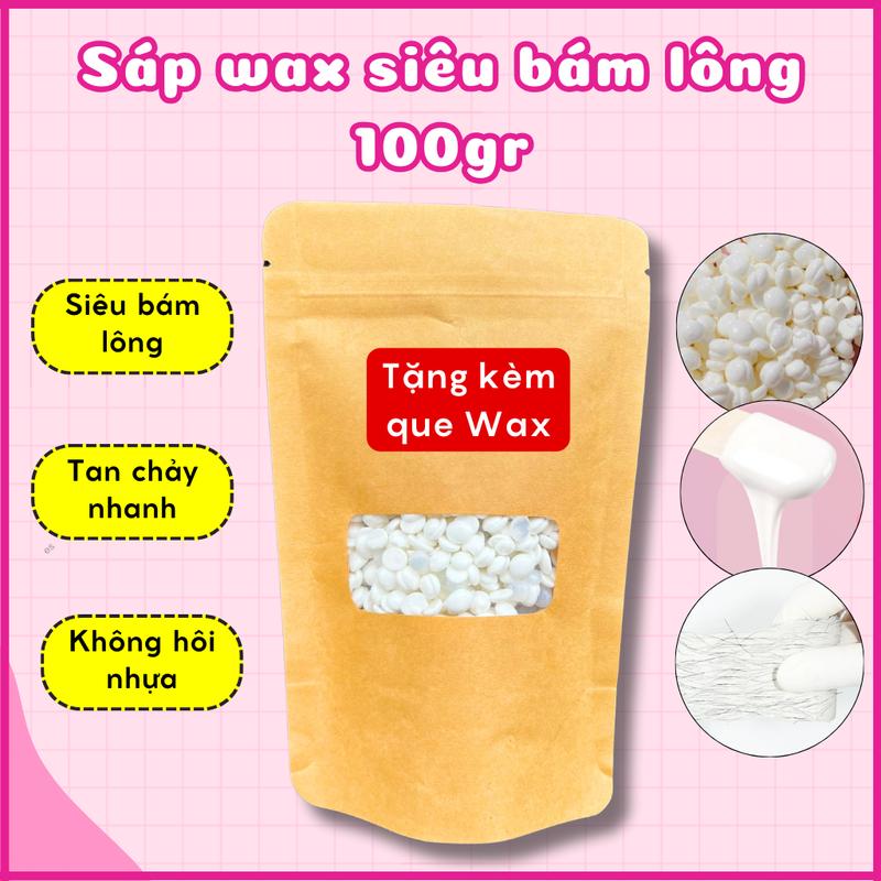 Sáp wax lông nóng siêu bám lông Hard wax Beans tặng kèm que wax 100g