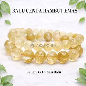 Gelang Batu Cendana Rambut Emas/Citrin (8,10,12mm)