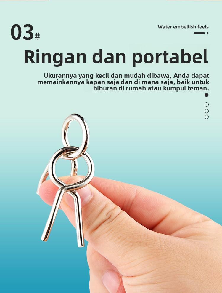 Mainan Logika Logam 24 PCS,Melatih logika berpikir dan kemampuan matematika，Cocok untuk anak usia 3-13 tahun，perlengkapan pemenang turnamen cerdas dunia