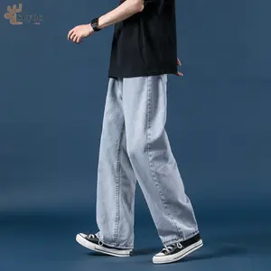 Suyboy Celana jeans pria baggy pants korean style oversize loose pants  straight kulot boyfriend jeans longgar celana denim gombrang