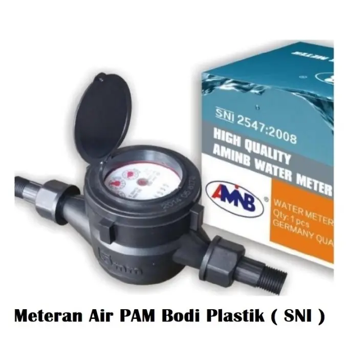 (COD) Meteran Air Plastik SNI / Meteran Air PAM Body PVC SNI MERK AMNB 1/2 Inch