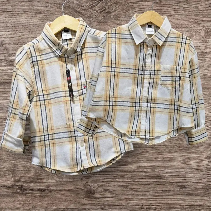 atasan kemeja keluarga  Pria dan  Wanita  Casual katun Flanel premium motif tartan lengan  Panjang couple kluarga harga satuan 8
