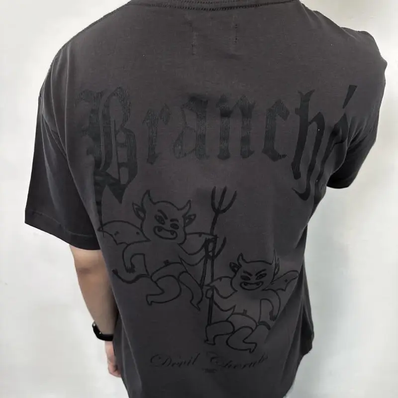 Branche Oversize Boxy Tshirt Devil Cherub Dark Grey 0