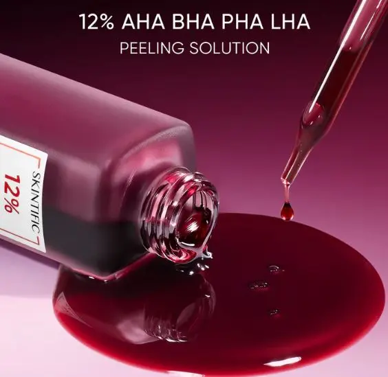 SKINTIFIC 12% AHA BHA PHA LHA Peeling Solution 30 ml Eksfoliasi Menghaluskan Kulit Wajah 2