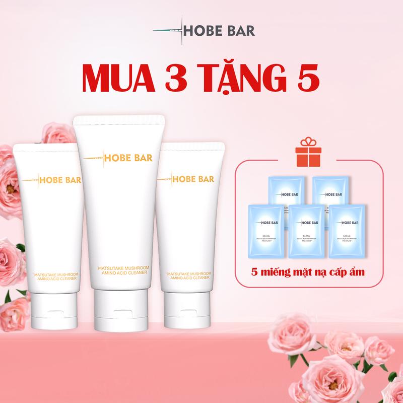 [MUA 3 SỮA RỬA MẶT TẶNG 5 MẶT NẠ CẤP ẨM] Sữa Rửa Mặt Amino Acid HOBEBAR (50ml) Dịu nhẹ/ Dưỡng ẩm Nữ Skincare Cleansing Cleanser Dưỡng Da Mặt