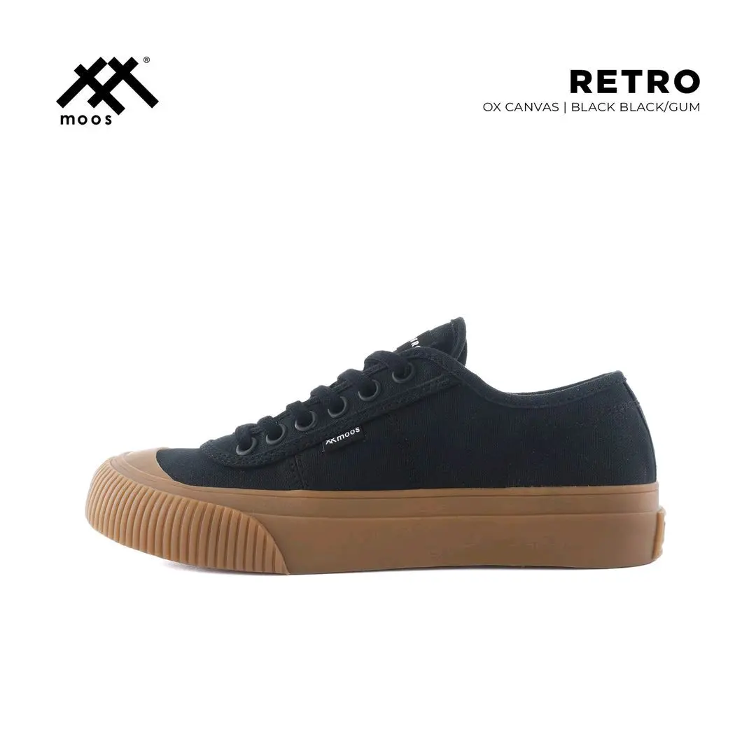 SEPATU MOOS OX RETRO OFF BLACK GUM SEPATU PRIA WANITA SEPATU SEKOLAH PRIA DAN WANITA