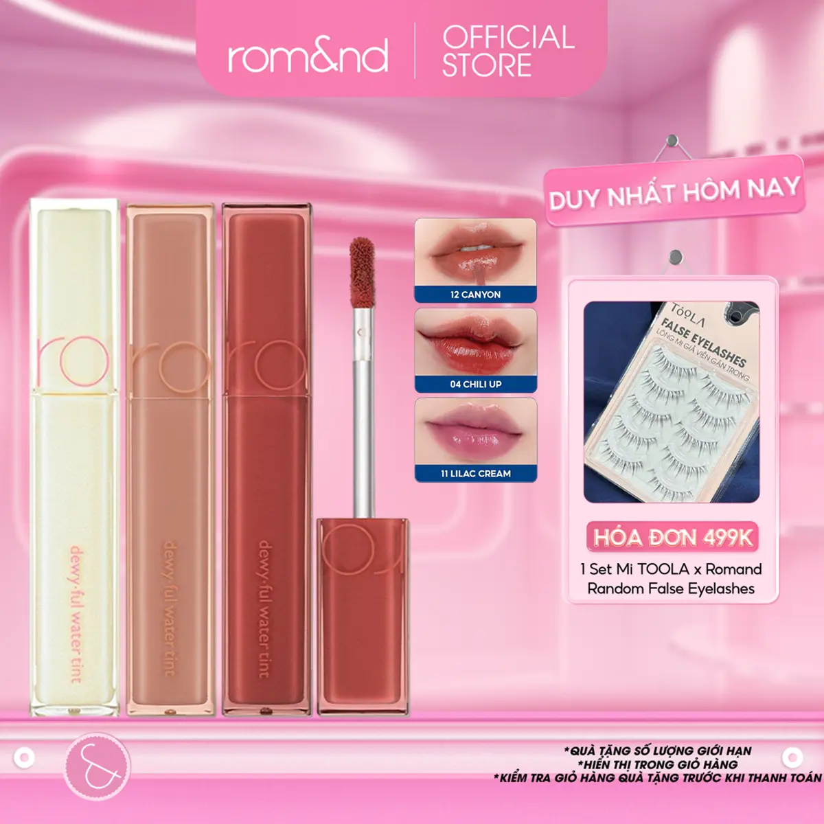 Son Tint Bóng Trang Điểm Hàn Quốc Romand Dewyful Water Tint 5g Cosmetic Mỹ Phẩm Rom&nd