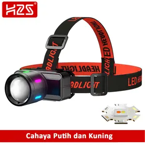 H2S Senter Kepala Cas 2 Cahaya HS-2Light Zoom Out Waterproof Baterai 21700