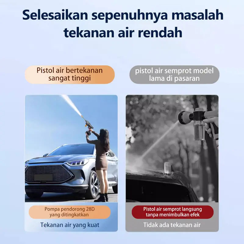 Abloom Alat Cuci Mobil Nirkabel dan portabel Jet Cleaner Mesin Cuci 6-12 meter 180W Mesin Cuci Mobil Alat Cuci Motor Mobil Car Semprot 3