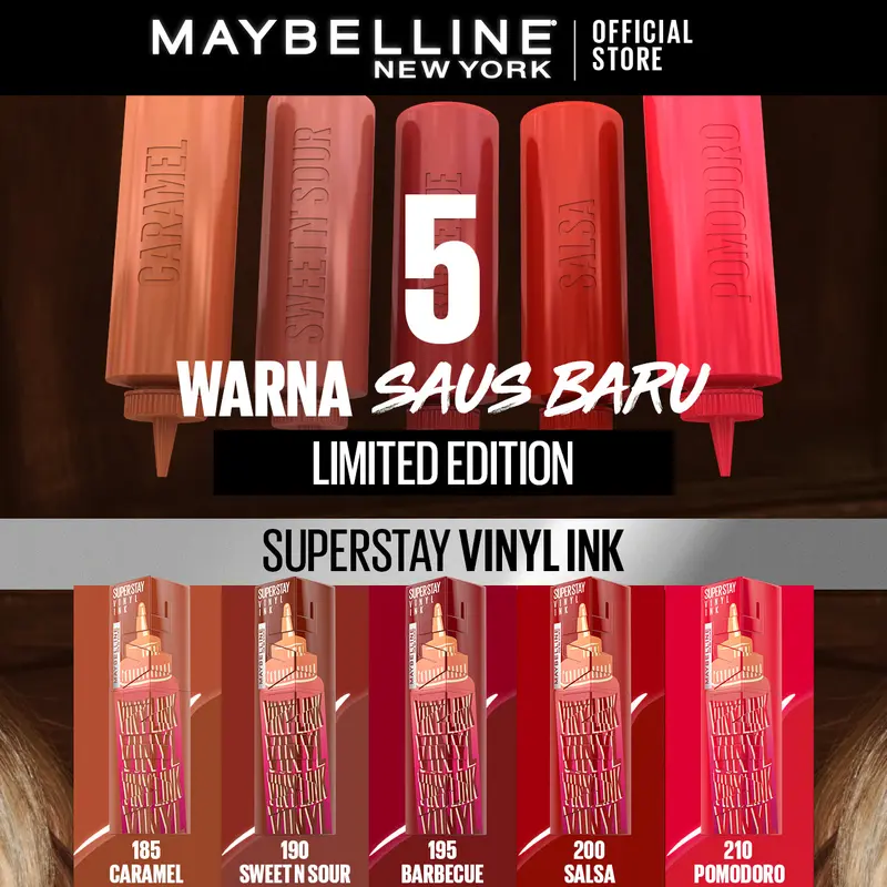 [PROMO GAJIAN] MAYBELLINE Superstay Vinyl Ink 4.2 ml - Shiny Pigmented Liquid Lipstik Lipstick Make Up Lipcream Longlasting 1