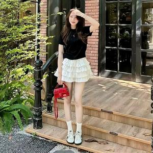 Chân Váy Thô Bốn Tầng Có Dây Rút Bụng Chất Tjô Hàn Mềm Mịn Phong Cách Thời Trang Hiện Đại