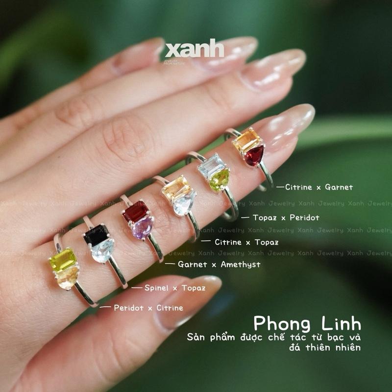 Nhẫn Phong Linh đá thiên nhiên đa sắc lấp lánh thanh lịch sang trọng - Xanh Jewelry Hoa topaz đá garnet đỏ nhẫn garnet nhẫn đá garnet đỏ chính hãng nhẫn thạch anh tím