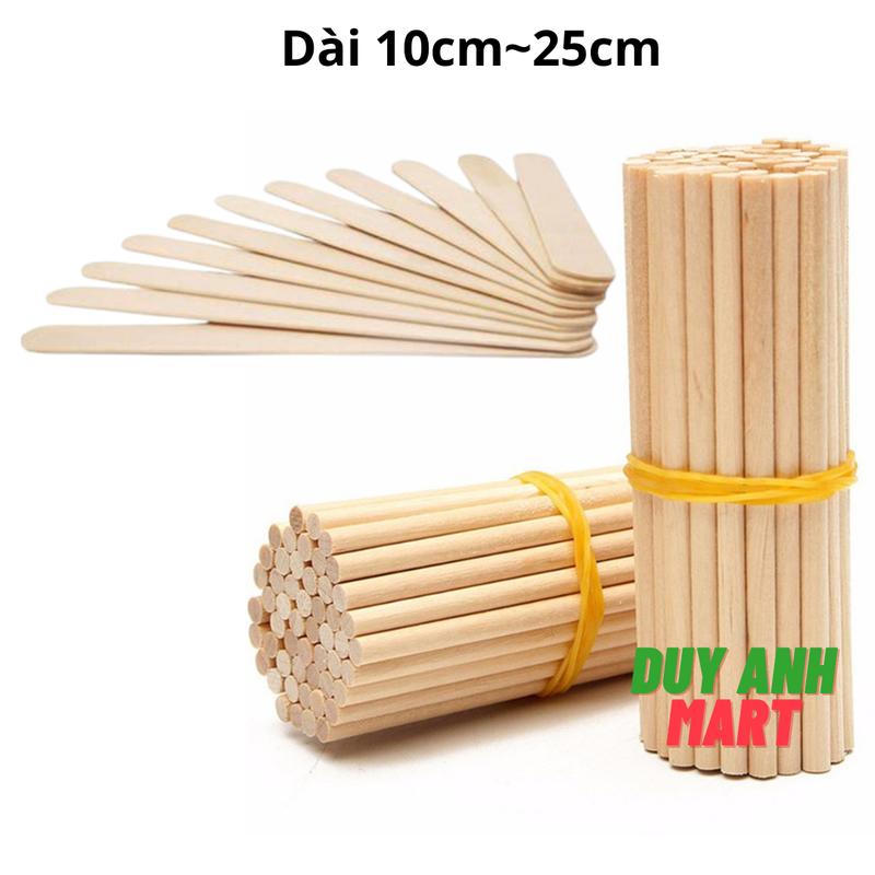 Que Kem Gỗ Đè Lưỡi, Que Tròn Làm Mô Hình Handmade, Waxing, Diy