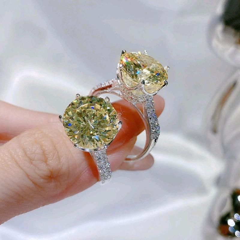  N059 - Nhẫn nữ đâ Nam Phi vàng 12 mm  161 giác cắt . Chất liệu bạc ý xi bạch kim 