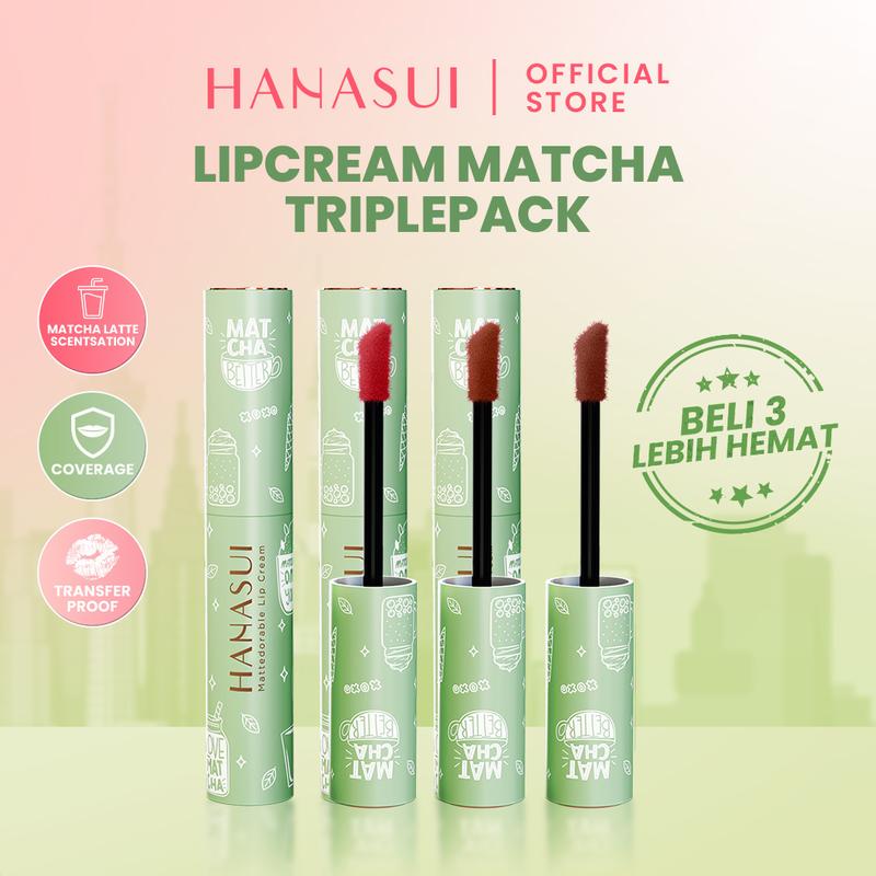 Hanasui Mattedorable Lip Cream Matcha Latte Edition - Lip Cream Double Mouisturizing With Vitamin E Pigmented Velvet Finish & Non - Transferable 0