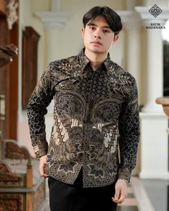 Batik Madanara Motif Satria Mahkota - Kemeja Batik Pria Slimfit Premium Lapis Furing Lengan Panjang Bahan 100% Katun Baju Dewasa