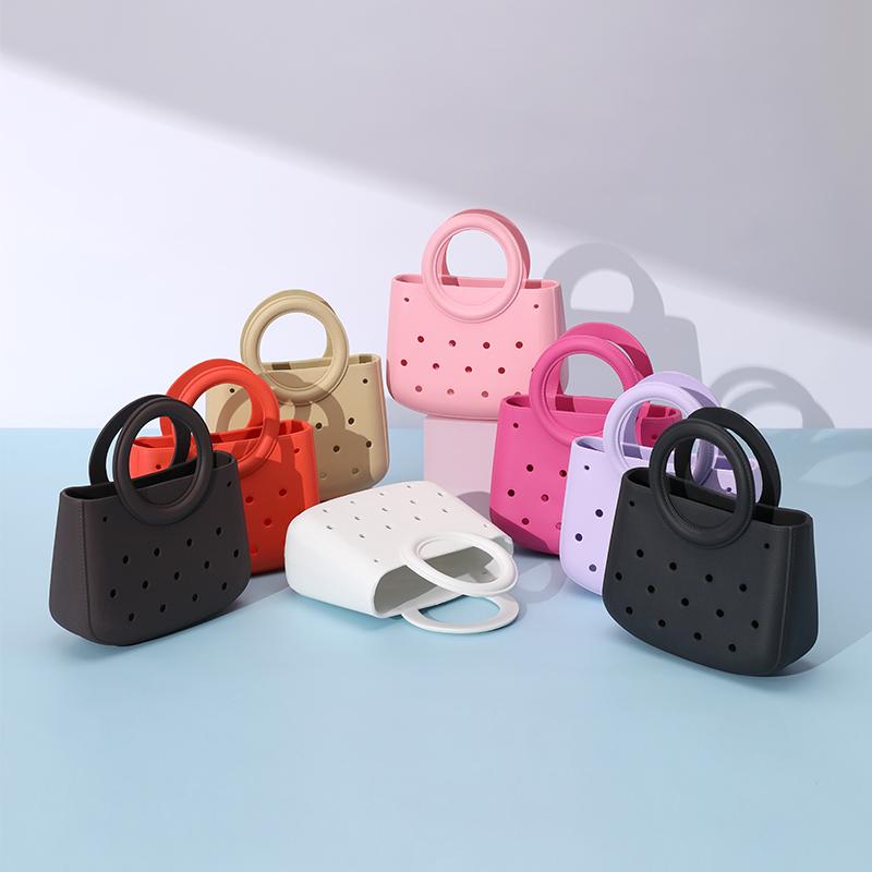 HOLO Tas Mini Tote Bag DIY Tas Pantai Wanita Korea EVA Tas Belanja Tas Tangan Aesthetic Polo