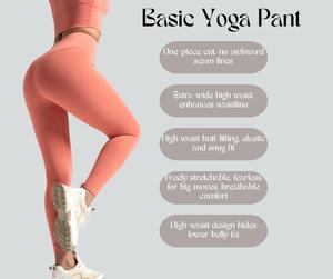 Basic Yoga Pants – Peach Lift, High-Waisted, Tummy Control, Tight-Fit Workout Leggings [YA17]