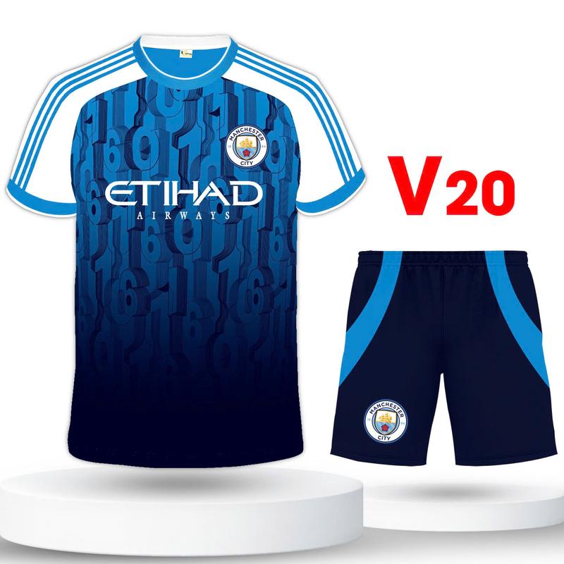 Bộ quần áo bóng đá, đồ đá banh MC thun mè hàn cao cấp logo thêu Top Sport