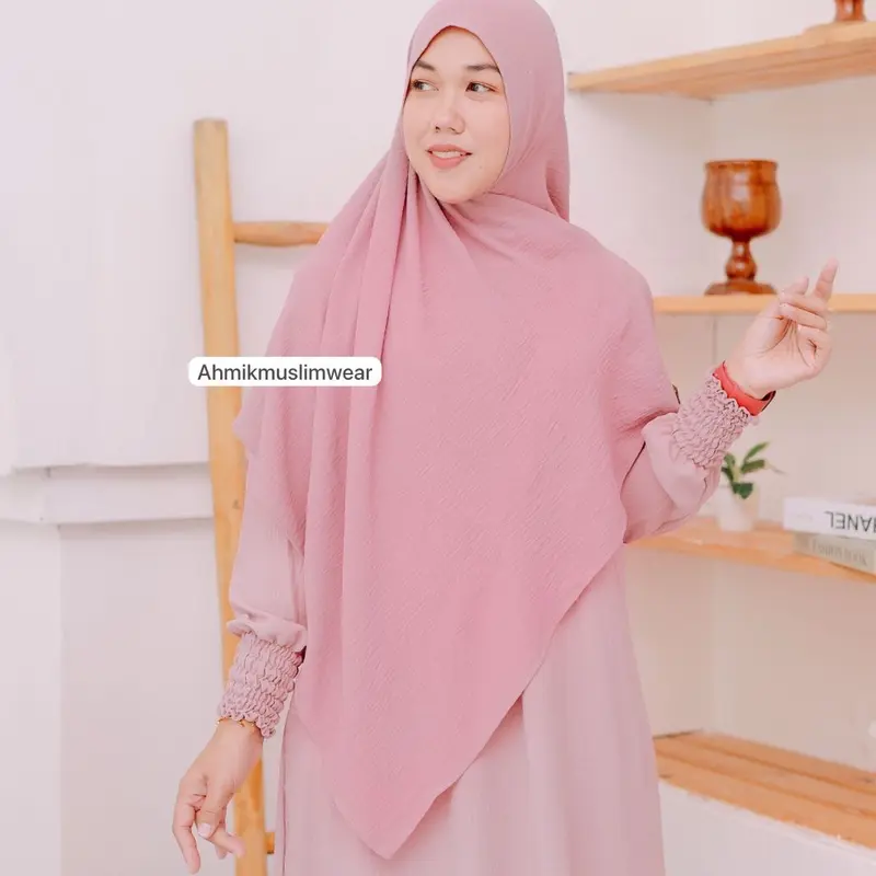 Pashtan jumbo zipper pashmina instan resleting khimar instan simpel 1