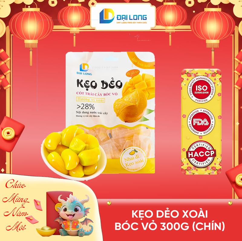   TÚI 300G  Kẹo dẻo xoài bóc vỏ Đại Long KẸO TẾT chiết xuất từ nước trái cây thơm ngon ăn vặt liên hoan sinh nhật lễ tết Candy Thức Ăn Snack Food Chua kẹo dẻo bóc vỏ keo jelly kẹo mềm 