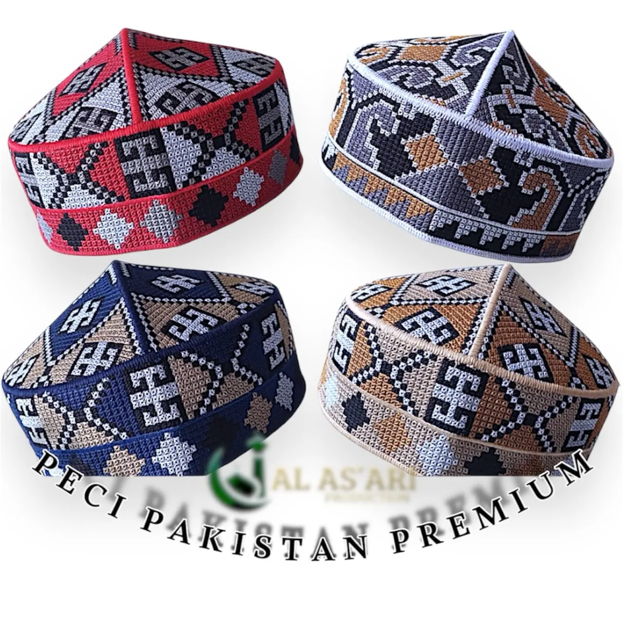 PECI KOPIAH PAKISTAN PREMIUM SUPER FULL BORDIL/HRG TERMURAH Muslim Motif Pria