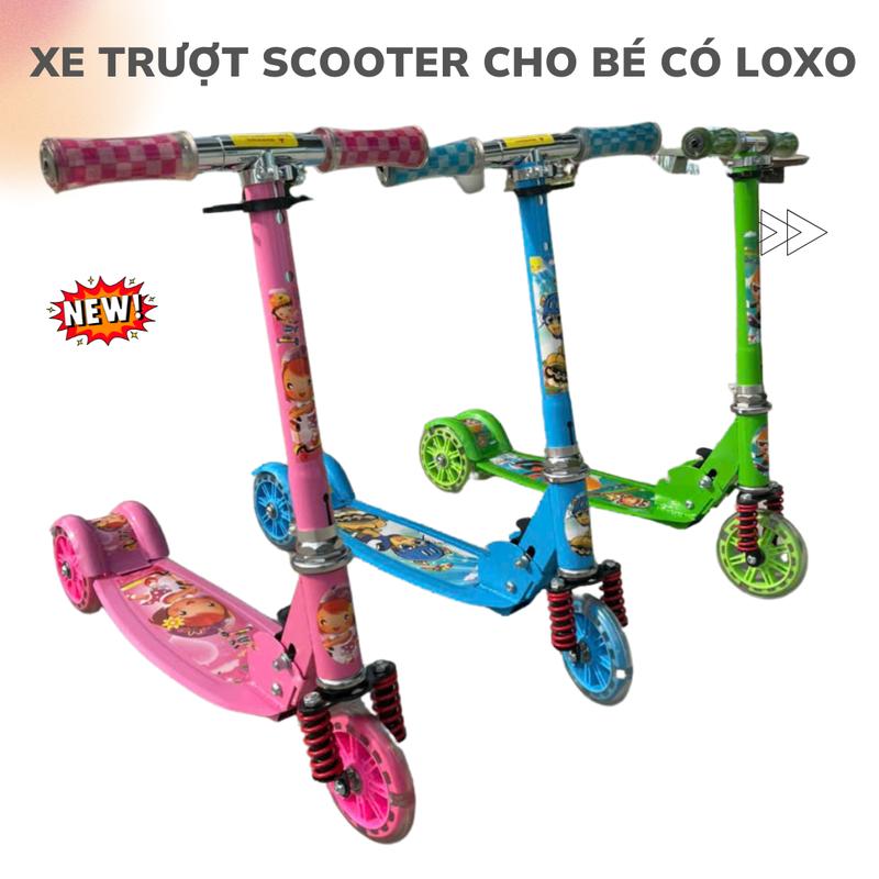 Xe trượt Scooter có loxo cho bé khung sắt 3 bánh phát sáng điều chỉnh được chiều cao Toys xe trượt 3 bánh Đồ Chơi