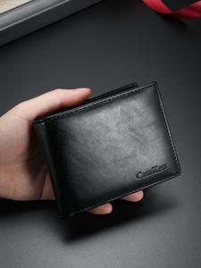 Cartera corta para hombre de estilo retro, multifuncional y sencilla, con múltiples ranuras para tarjetas, abierta, para jóvenes